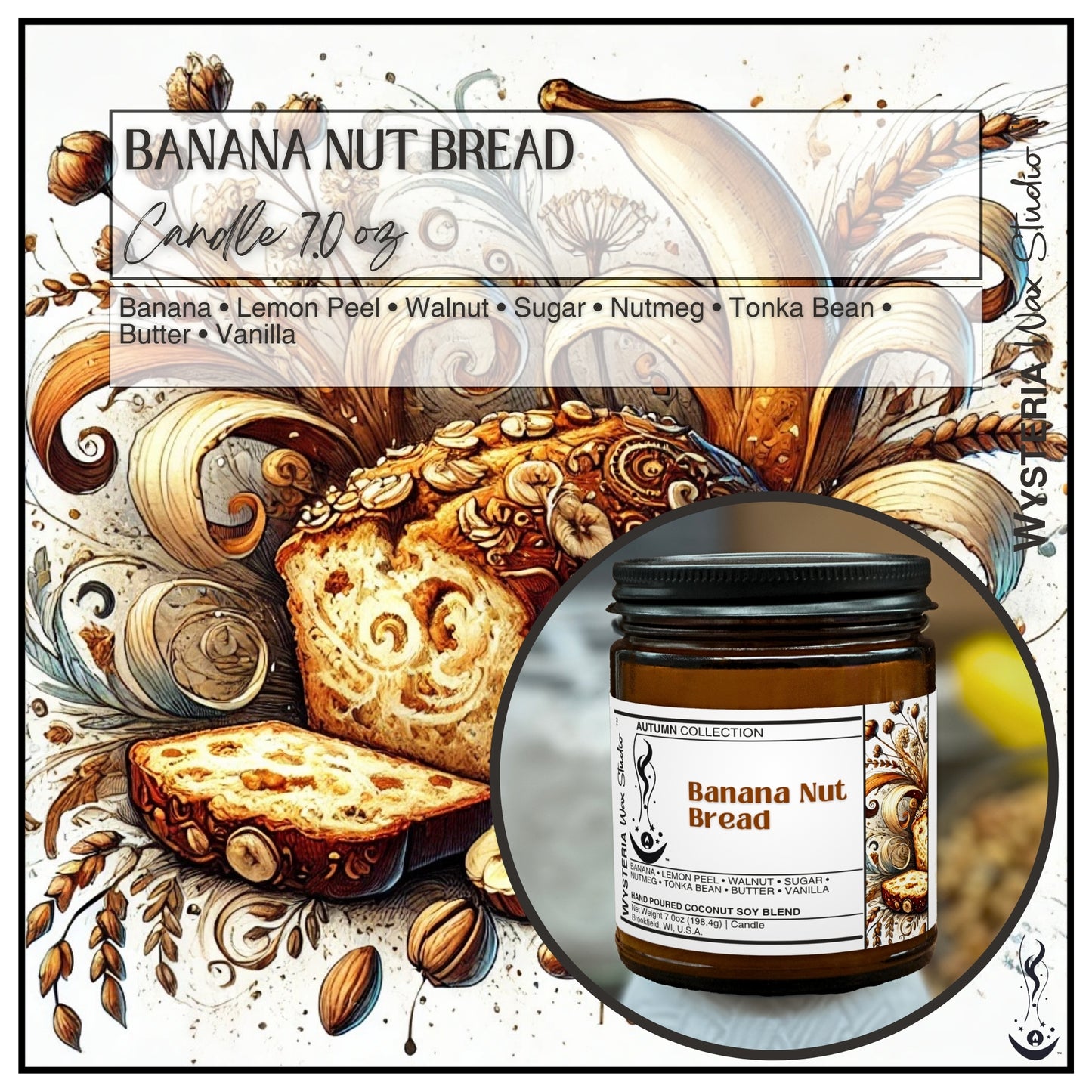 Banana Nut Bread • 7oz Candle