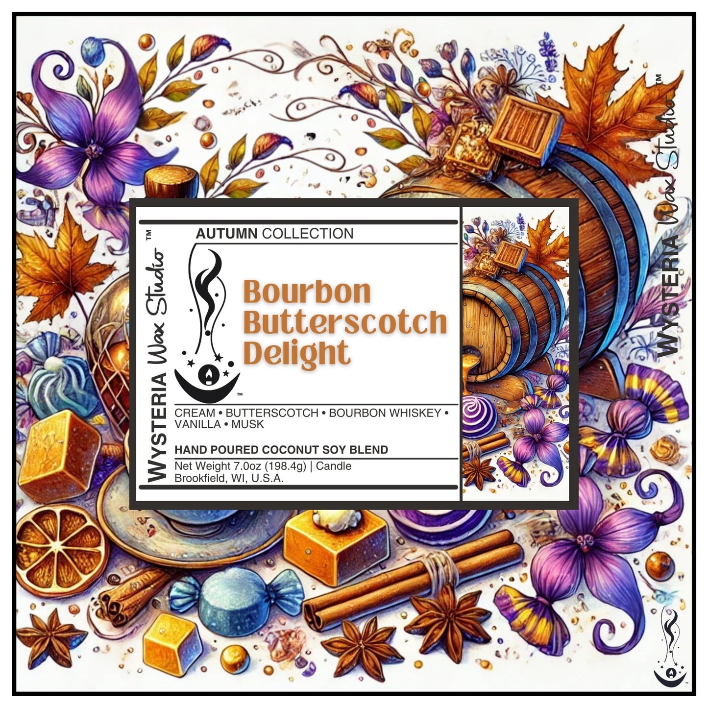 Bourbon Butterscotch Delight • 7oz Candle