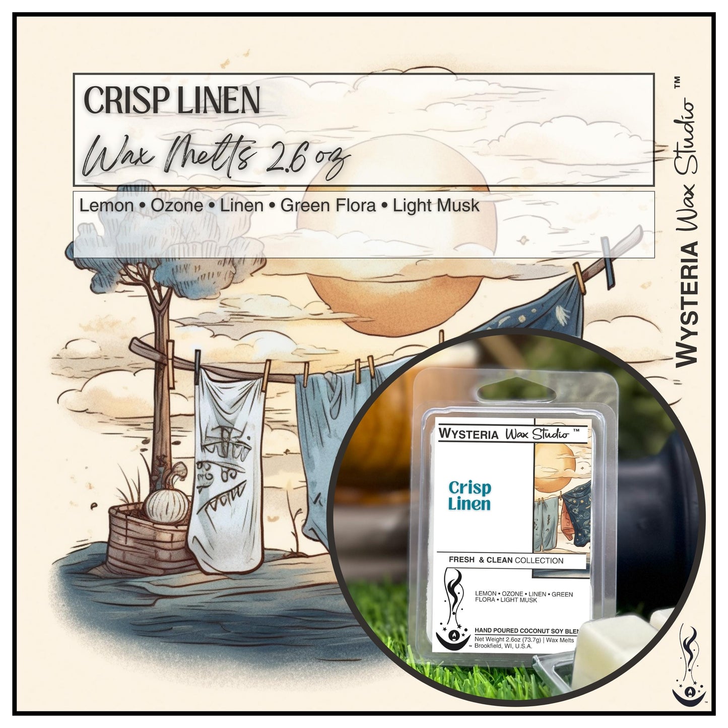 Crisp Linen • 2.6oz Melts